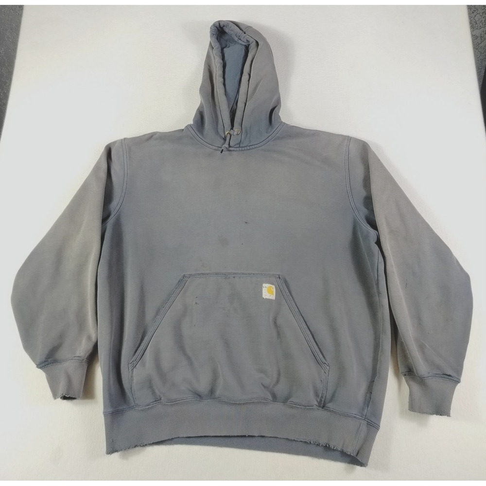 Carhartt Hoodie Mens XL Gray Thrashed Original Fit  Distressed‎ Patina Sun Faded